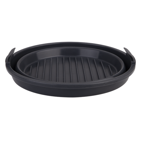 Silicone Round Collapsible Air Fryer Basket 22cm Dia. - Charcoal