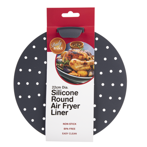 Round Air Fryer Liner 22cm dia. Charcoal
