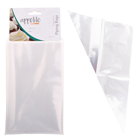 Disposable Piping Bags 38cm Pack 6