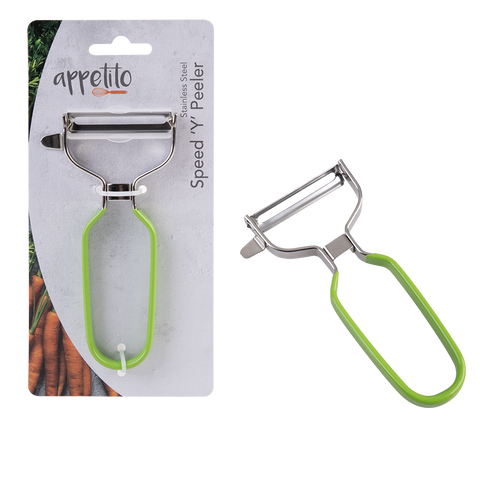 Stainless Steel Speed 'Y' Peeler W/ Japanese Steel Blade - Green