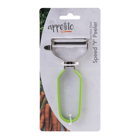 Stainless Steel Speed 'Y' Peeler W/ Japanese Steel Blade - Green