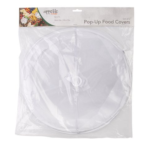 Pop-Up Food Covers Set 2 34cm/39cm Dia. - White