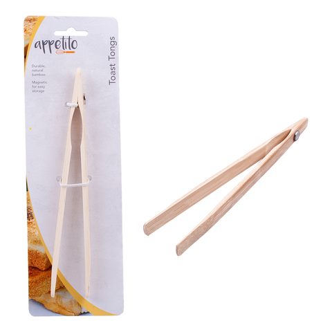 20Cm Bamboo Toast Tongs With Magnet