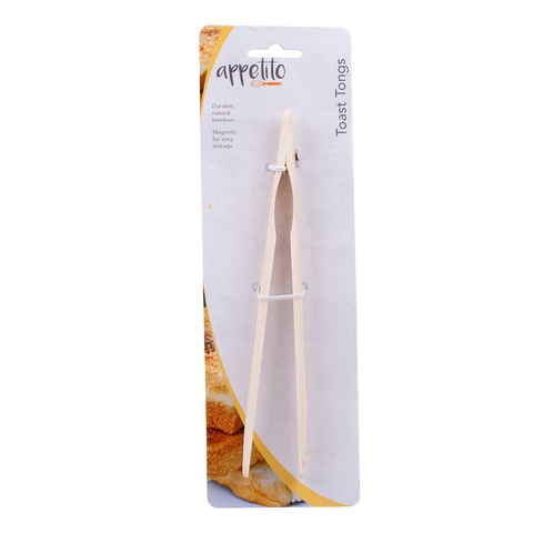 20Cm Bamboo Toast Tongs With Magnet