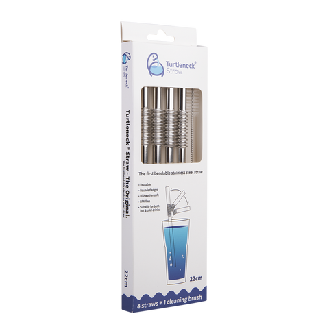 Straw Stainless Steel Flexible Straws Set 4 with Brush