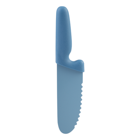 appetito kid's safety knife w/ non-stick serrated blade - blue