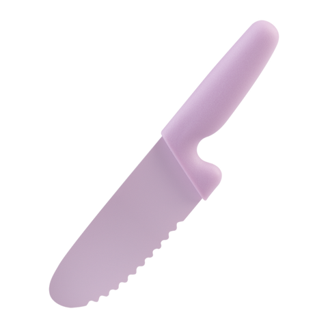 appetito kid's safety knife w/ non-stick serrated blade - pink