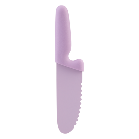 appetito kid's safety knife w/ non-stick serrated blade - pink