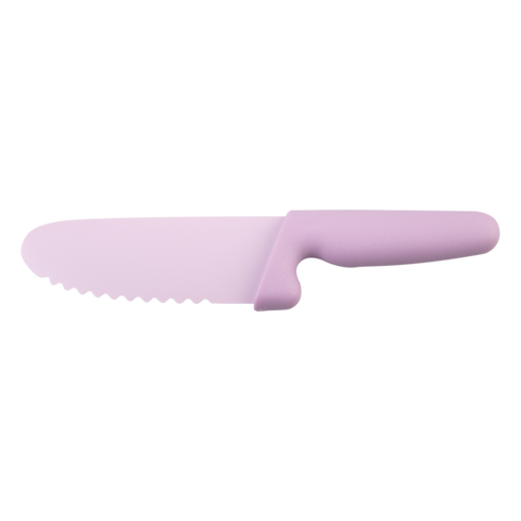 appetito kid's safety knife w/ non-stick serrated blade - pink