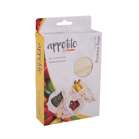 Cotton Net Produce Bags Set of 3