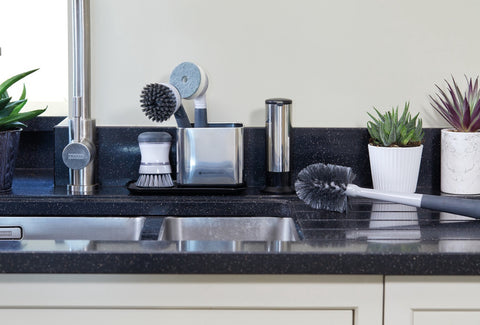 Soap Dispensing Dish Brush - Grey