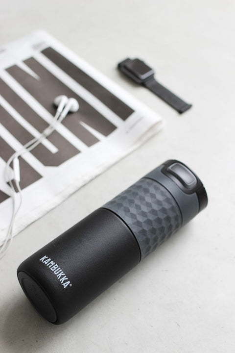 Etna Grip 3-in-1 Snapclean 500ml Travel Mug Black Steel