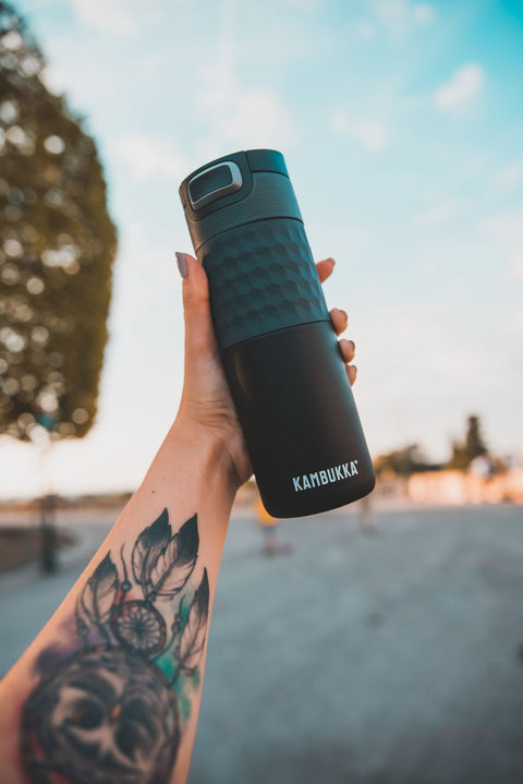 Etna Grip 3-in-1 Snapclean 500ml Travel Mug Black Steel