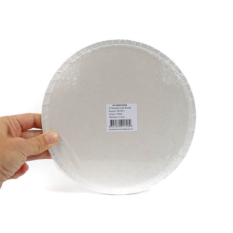 Matte White 10" Round Masonite Cake Board