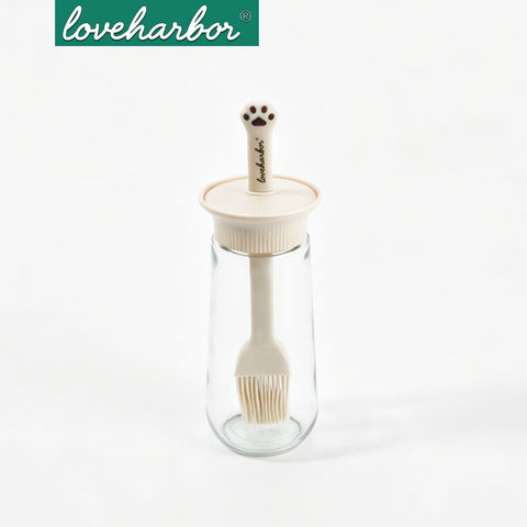 Loveharbor Glass Paw-Shaped Brush Oil Bottle