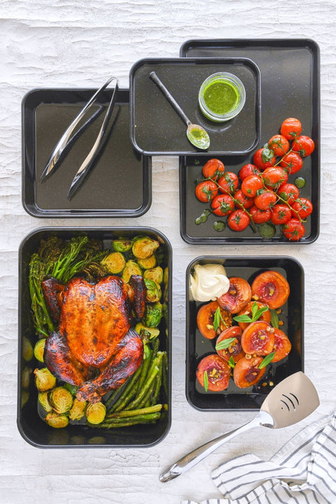 Professional Vitreous Enamel Baking Tray 24X18X2Cm