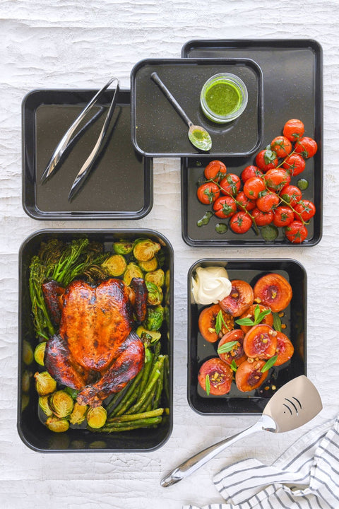 Professional Vitreous Enamel Roasting Pan - 3 Sizes