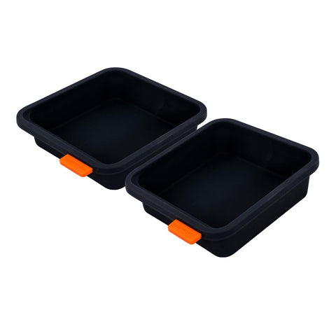 Set of Two Divider Trays, 13 x 13 x 3.5cm - Grey