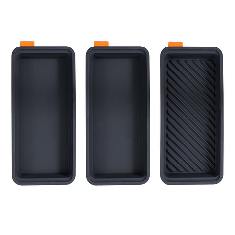 Set of Three Divider Trays, 28 x 13 x 3.5cm - Grey