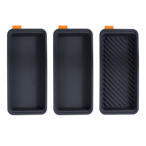 Set of Three Divider Trays, 28 x 13 x 3.5cm - Grey