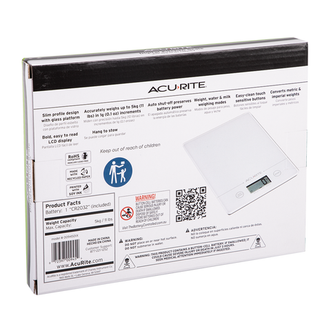 Slim Line Digital Scale 1g/5kg - White