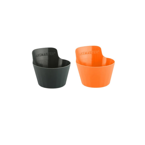 Silicone Baking Cups Set of 12, 7 x 4cm Orange/Grey