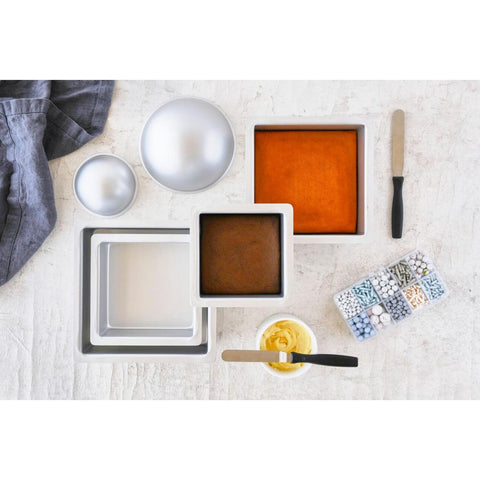 Silver Anodised Square Cake Pan 17.5 X 7.5cm