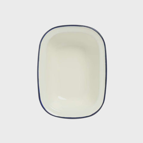 Enamel Oval Pie Dish 400ml Blue