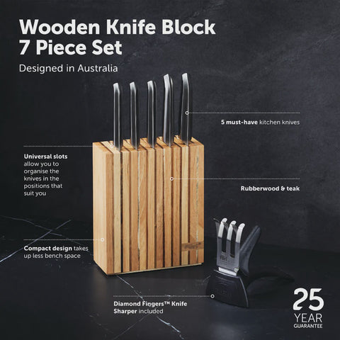 Pro Wood Knife Block Set 7 Pieces
