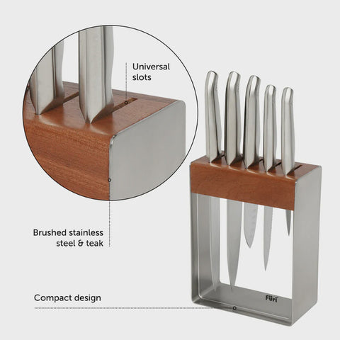 Pro Stainless Steel Knife Block Set 7 Pieces