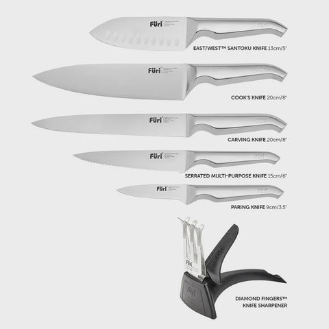 Pro Stainless Steel Knife Block Set 7 Pieces