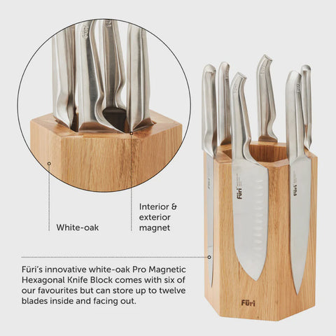 Pro Magnetic Hexagonal Knife Block Set 7 Piece