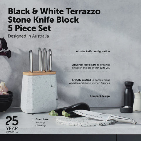 Pro Stone Block Set Black & White Terrazzo 6 Piece
