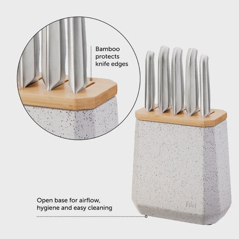 Pro Stone Block Set Black & White Terrazzo 6 Piece