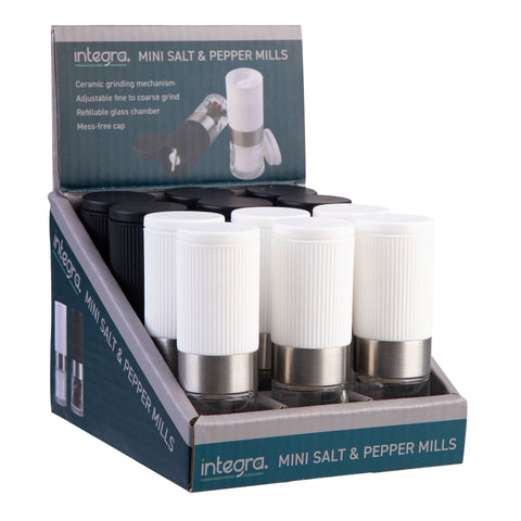 Mini Upside-Down Salt & Pepper Mill - Black and White Assorted