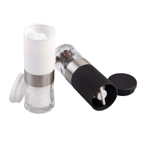 Mini Upside-Down Salt & Pepper Mill - Black and White Assorted
