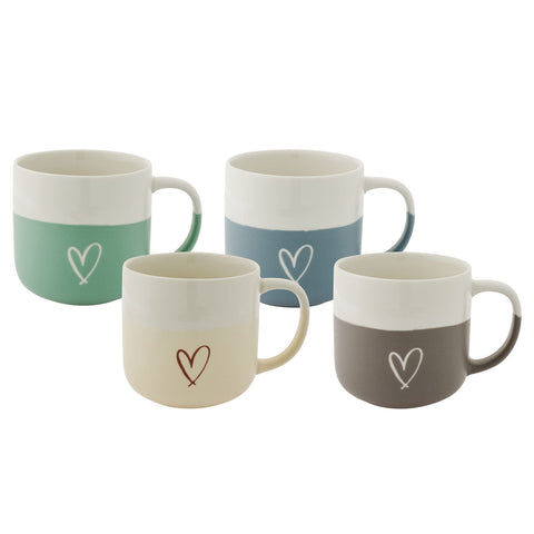 Classic Mug 400ml, Set of 4 - Hearts