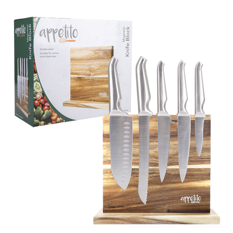 Magnetic Knife Stand Double Sided - Acacia Wood