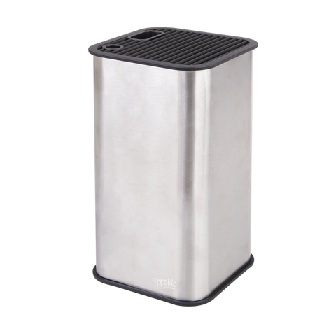 Square Universal Knife Block - Stainless Steel