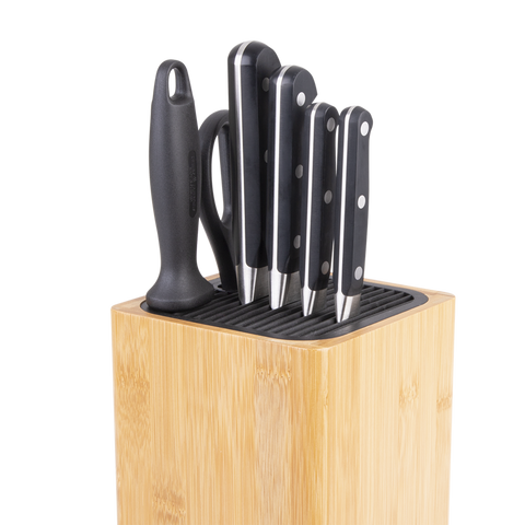 Square Universal Knife Block - Bamboo