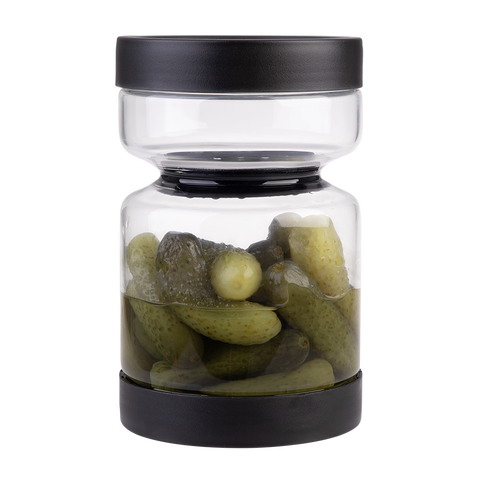 Borosilicate Glass Pickle Jar 1.1l - Black