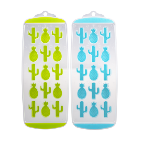 Easy Release 15 Cube Pineapple/Cactus Ice Tray Set 2