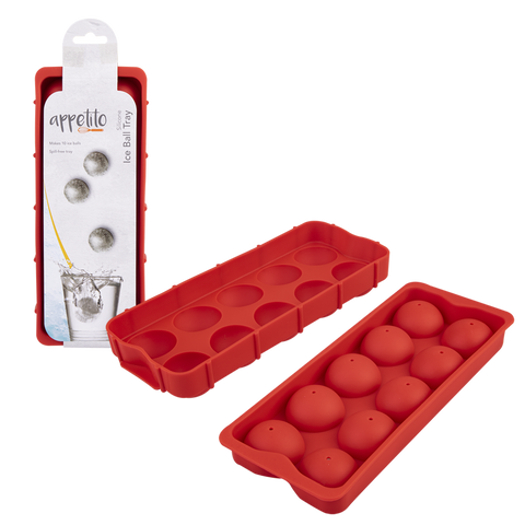 Silicone Round Ice Cube Tray - Red