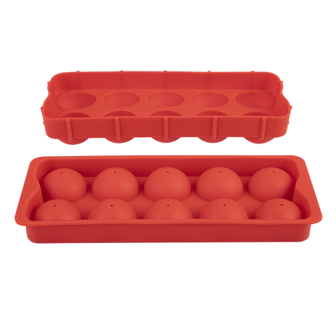 Silicone Round Ice Cube Tray - Red