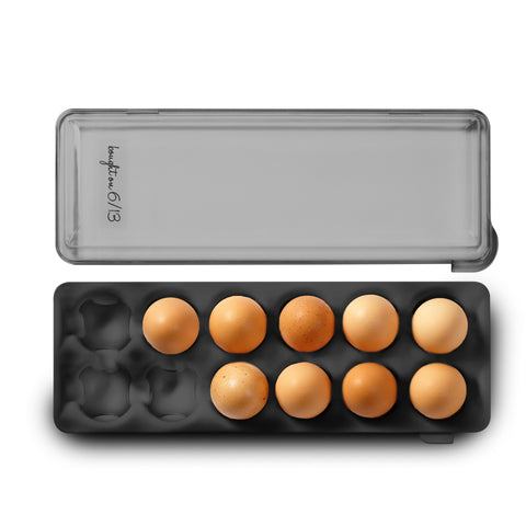 Egg Holder with Snap-On Lid - Carbon