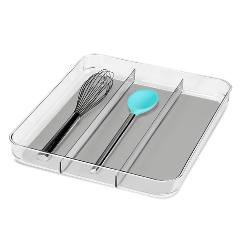 Clear Soft Grip Utensil Tray 40 X 32.7 X 4.8cm - Grey