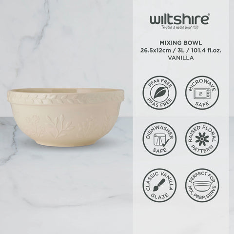 Mixing Bowl 26.5 x 12cm 3L Vanilla