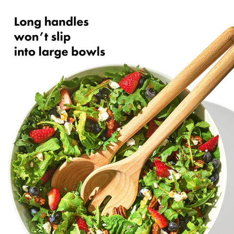 Good Grips 2 Piece Beechwood Salad Servers