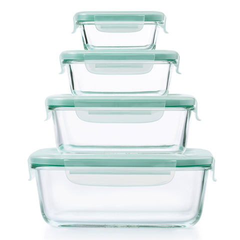 4-Piece Smart Seal Glass Rectangular Container Set