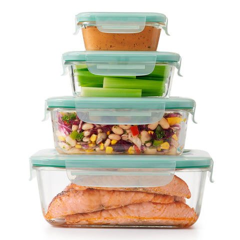 4-Piece Smart Seal Glass Rectangular Container Set